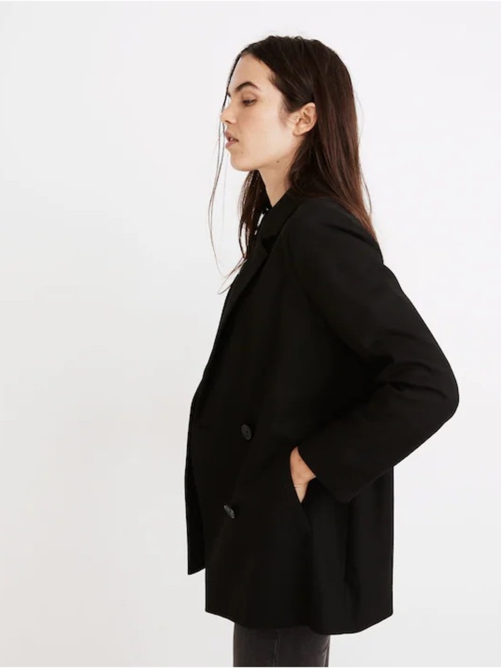 Madewell Black Double-Breasted Women's Blazer